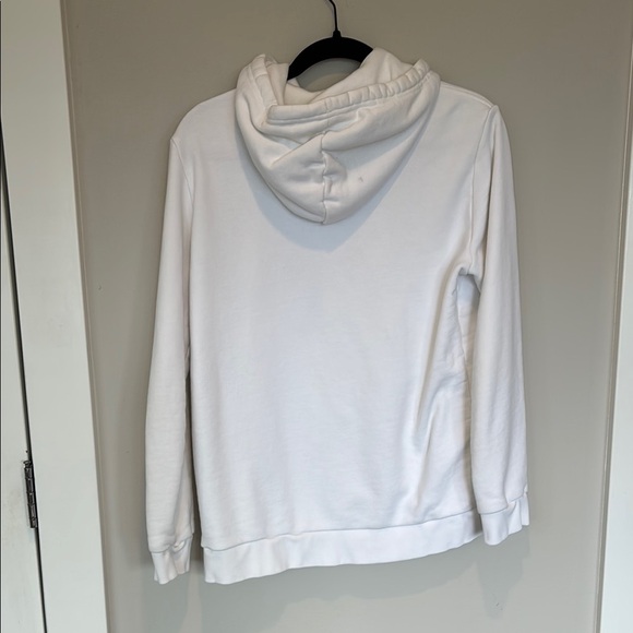 Adidas Classic White Hoodie with Black Trefoil Medium - Picture 5 of 7